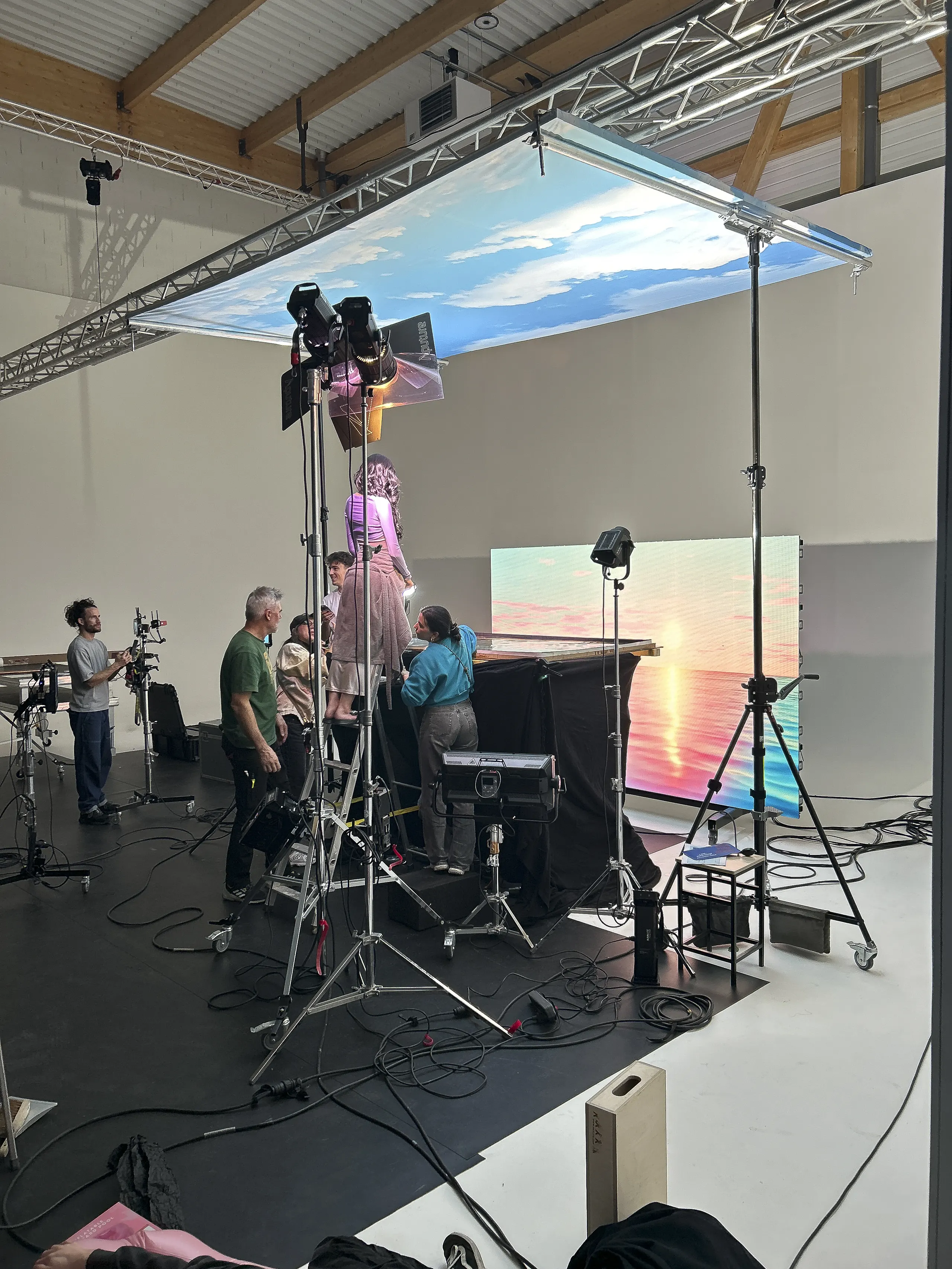 Tournage sur le plateau Infinity Wall